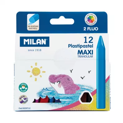 Milan Kredki �wiecowe Maxi tr�jk�tne 12 szt.