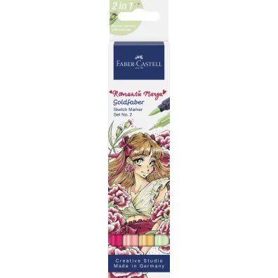 Faber-Castell Pisak goldfaber sketch dwustronny zestawmanga no.2 romantic 4 szt.