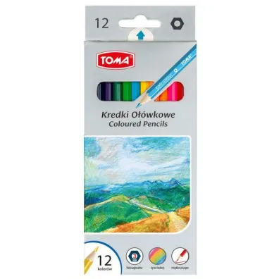 Toma Kredki szkolne drewniane 12 szt.