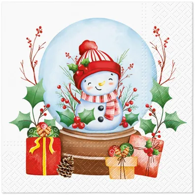 Paw Serwetki BN Lunch Tete a Tete Snowman in a ball 33x33 20szt./op.