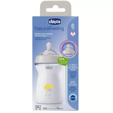 Chicco Butelka plastik NaturalFeeling 330ml 6m+