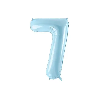 PartyDeco Balon foliowy 7 jasny niebieski 86cm