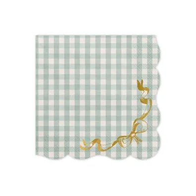 PartyDeco Serwetki kratka z kokardk� 33x33cm