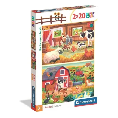 Puzzle 2x20 el. SuperColor. The Farmyard Family Clementoni