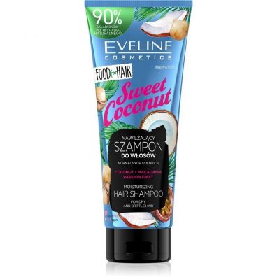 Eveline Cosmetics Food For Hair szampon do włosów normalnych i cienkich nawilżenie i połysk Kokos 250 ml