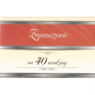 Trend Zaproszenie Urodziny 40 ZT07 10 szt.
