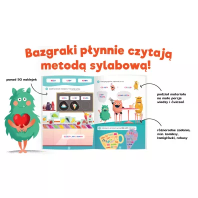 Bazgraki czytaj� wyrazy i zdania. Czytanie sylabowe. Elementarz. Kapitan Nauka