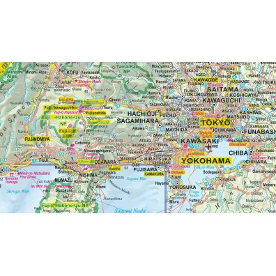 Japonia (Japan) laminowana mapa samochodowo-turystyczna 1:1 400 000