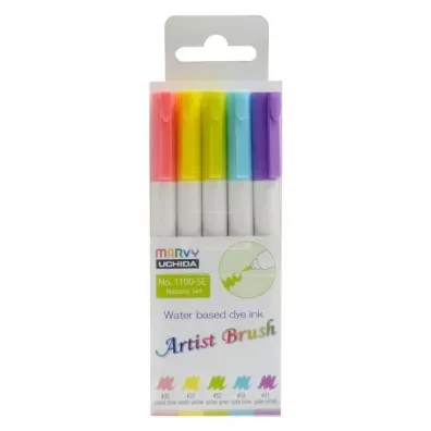 Marvy Flamastry kolorowe Artist Brush Natural 5 kolor�w