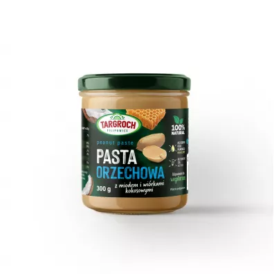 Targroch Pasta orzechowa z miodem i wirkami kokosowymi 300 g