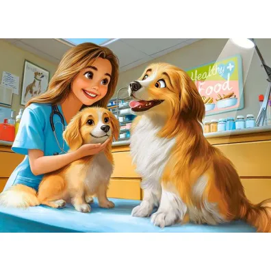 Puzzle 120 el. Dogs at the Vet Castorland