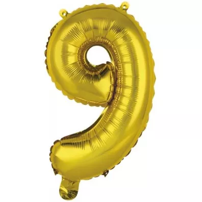 Amscan Balon foliowy mini cyfra 9 z�ota 30x40cm