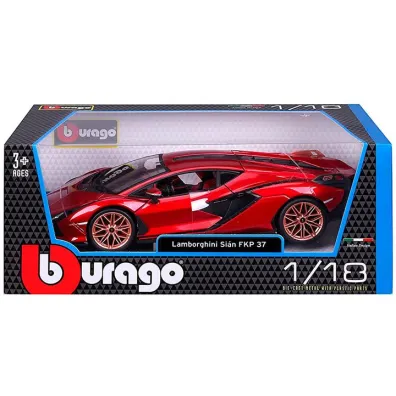 Bburago Model 1:18 Lamborghini Sian FKP 37 czerwony