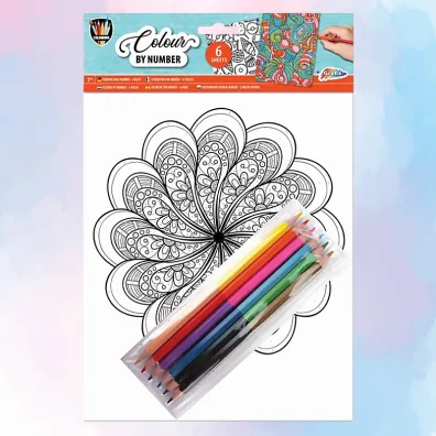 Malowanie po numerach - Mandala (6 arkuszy + 5 o��wk�w)