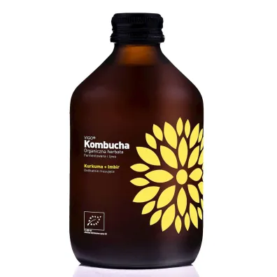 Vigo Yoko Kombucha z kurkum� i imbirem bezglutenowa Zestaw 8 x 330 ml Bio