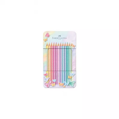 Faber-Castell Kredki o��wkowe Sparkle Pastel w metalowym opakowaniu 12 szt.