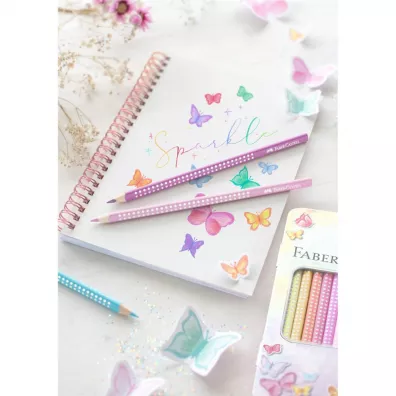 Faber-Castell Kredki o��wkowe Sparkle Pastel w metalowym opakowaniu 12 szt.