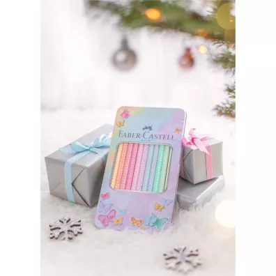 Faber-Castell Kredki o��wkowe Sparkle Pastel w metalowym opakowaniu 12 szt.