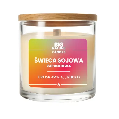 Big Nature �wieca sojowa o zapachu Truskawka i Jab�ko 225 g