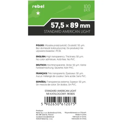 Rebel Koszulki Standard American 57,5 x 89 mm 100 szt.