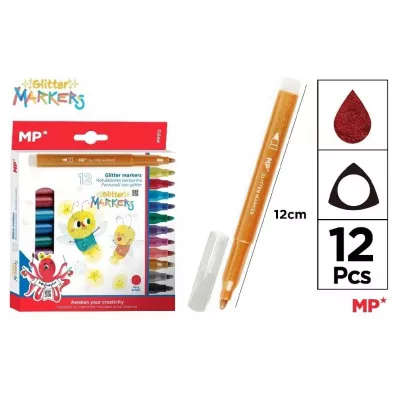 Mp Main Paper Flamastry brokatowe 12 kolor�w