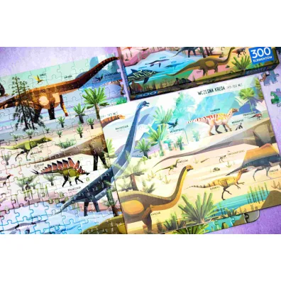 Ksi��ka i puzzle 300 el. Dinozaury Wilga Play