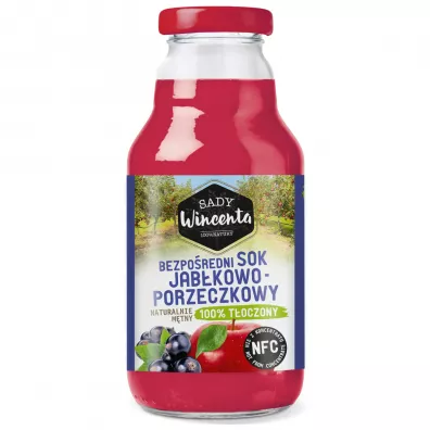 Sady Wincenta Sok 100% jabkowo-porzeczkowy naturalnie mtny toczony NFC 330 ml