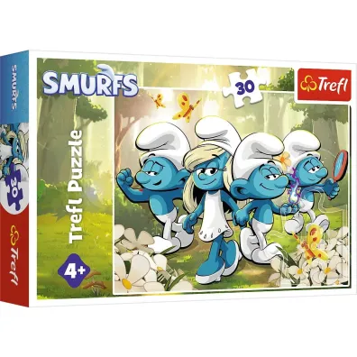 Puzzle 30 el. Smerfne przygody Trefl