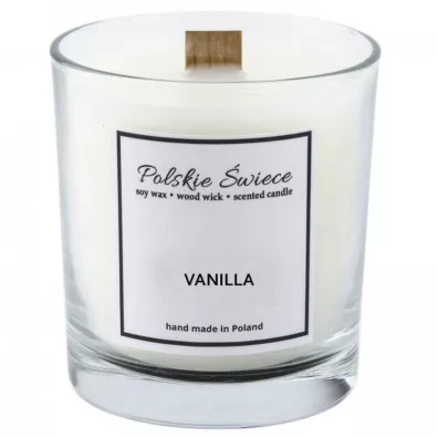 Polskie �wiece �wieca sojowa Vanilla z drewnianym knotem 190 g