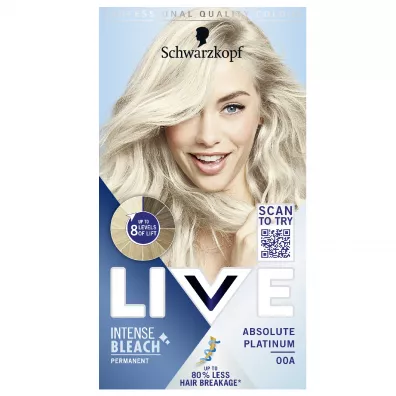 Schwarzkopf Live Intense Bleach rozjasniacz do wosw 00A Absolute Platinum