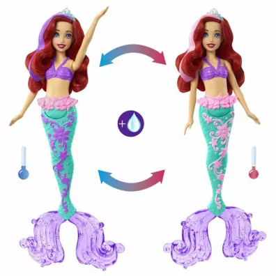 Disney Princess. Lalka Arielka zmiana koloru HLW00 Mattel
