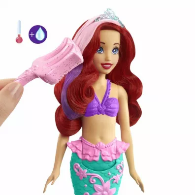 Disney Princess. Lalka Arielka zmiana koloru HLW00 Mattel