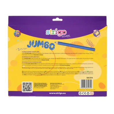 Strigo Kredki o��wkowe Jumbo tr�jk�tne z temper�wk� 24 szt.