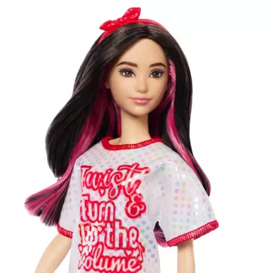 Barbie Fashionistas. Lalka Sukienka kropki HRH12 Mattel