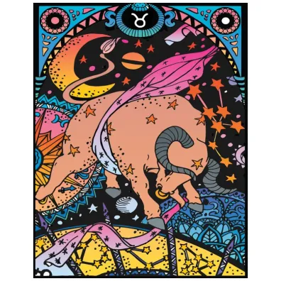 Kolorowanka welwetowa A4 Zodiak Byk