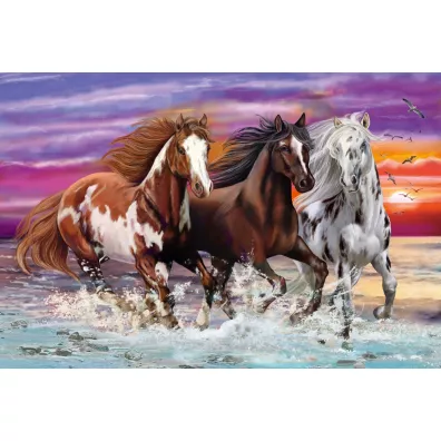 Puzzle 200 el. Trzy dzikie konie Schmidt