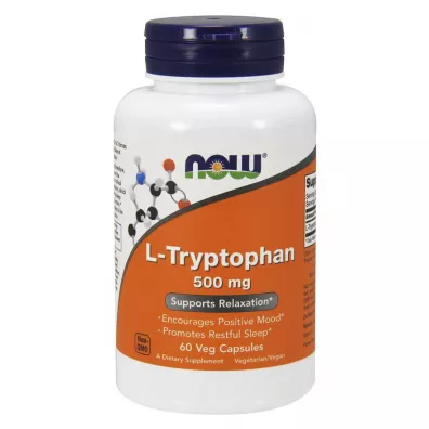 Now Foods L-Tryptofan 500 mg Suplement diety 60 kaps.