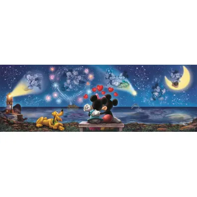 Puzzle 1000 el. Panorama - Mickey & Minnie Clementoni