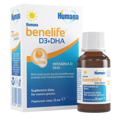 Humana Suplement diety Benelife D3+DHA 15 ml