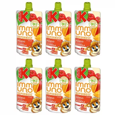 Kubu Mus owocowy jabko, mango, acerola Immuno Odporno zestaw 6 x 100 g