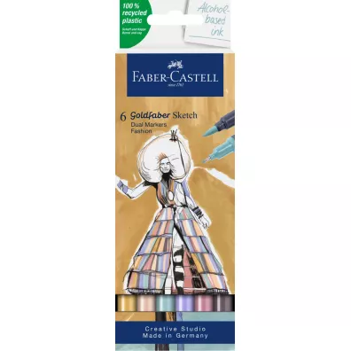 Faber-Castell Pisak dwustronny Goldfaber fashion 6 szt.