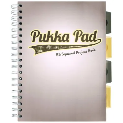 Pukka Pad Project Book B5 Grey Design Szary kratka, 80g 100 kartek