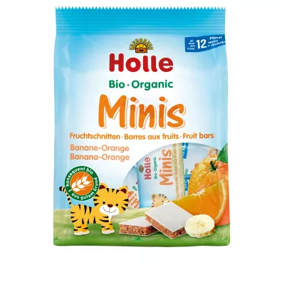 Holle Mini batoniki banan-pomaracza 8 x 12,5 g Bio