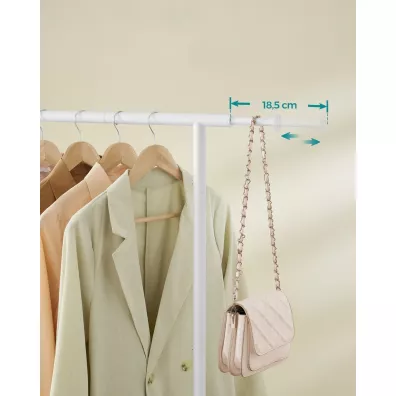 Songmics Mobilny wieszak na ubrania 156 cm biay