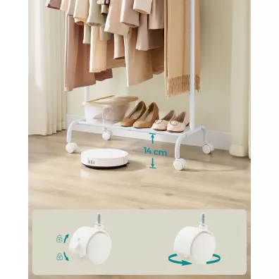 Songmics Mobilny wieszak na ubrania 156 cm biay
