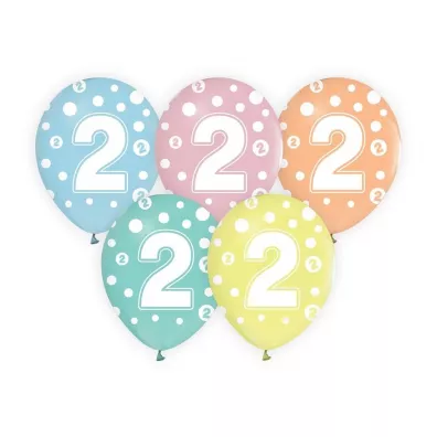 Godan Balony cyfra 2 mix 30cm