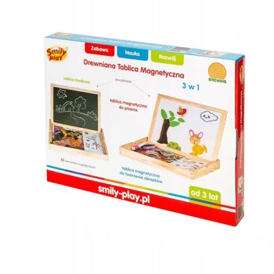 Tablica magnetyczna 2stronna  akcesoria drewniana 30x4x23 PLX SMILY PLAY 83929AN