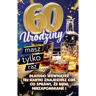 Yeku Karnet Urodziny z nak�adk� na butelk� 60