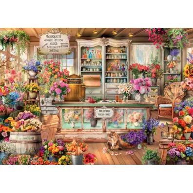 Puzzle 1000 el. Kot w kwiaciarni Ravensburger