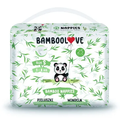 Bamboolove Pieluszki jednorazowe z w��knem bambusowym rozm. S (3-8 kg)